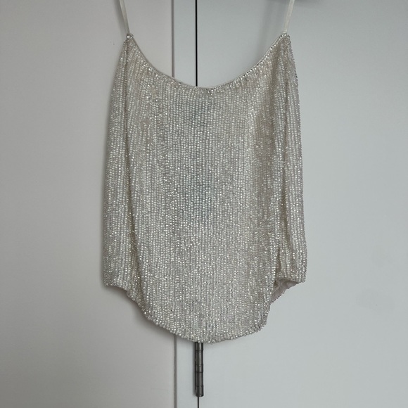 Retrofete Frances Sequin Mini Skirt size S in WHITE - Picture 3 of 6